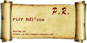 Piff Rózsa névjegykártya